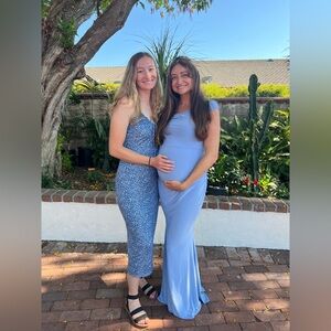 Club London Light Blue Maxi Dress - Maternity